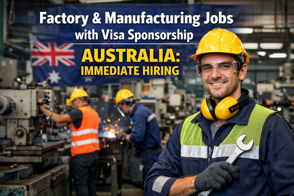 Factory & Manufacturing Jobs with Visa Sponsorship Australia: Immediate Hiring Factory & Manufacturing Jobs with Visa Sponsorship Australia: Immediate Hiring